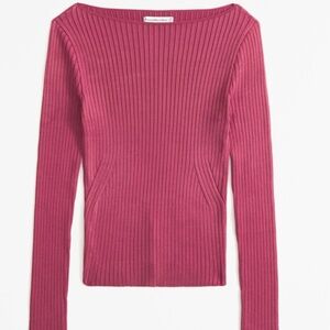 Glossy Slash Sweater Top